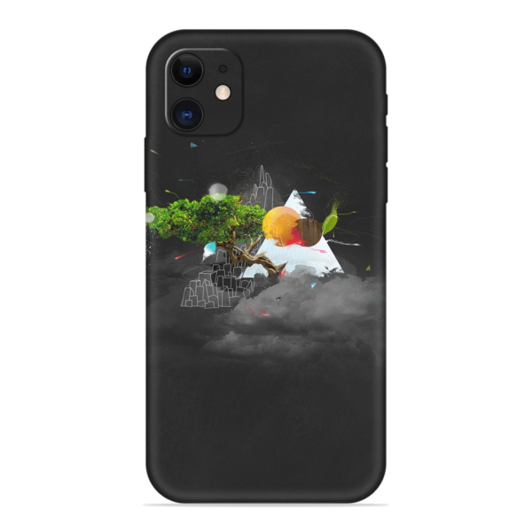 iPhone 12 Mini Cover with Black Mountain Print