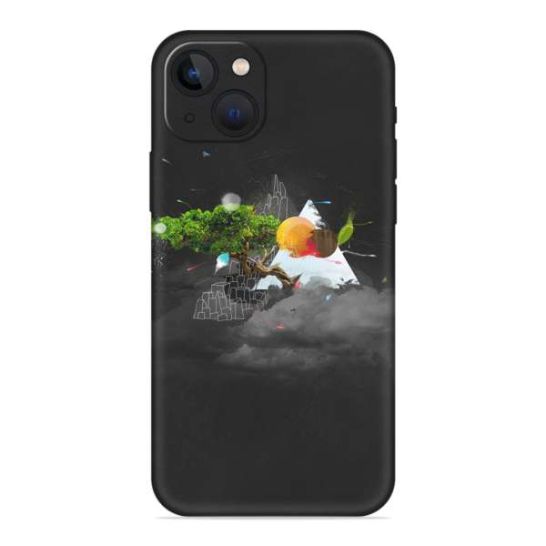 iPhone 13 Mini Cover with Black Mountain Print