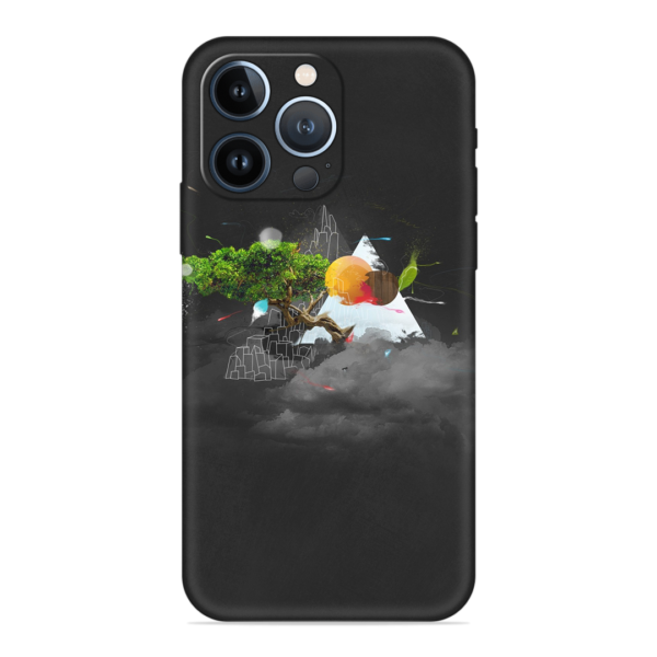 iPhone 13 Pro Max Cover with Black Mountain Print