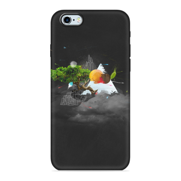 iPhone 6 Cover with Black Mountain Print