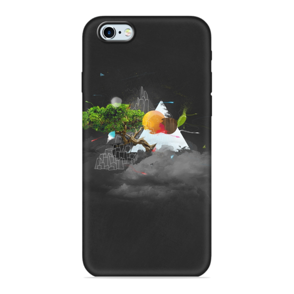 iPhone 6 Plus Cover with Black Mountain Print