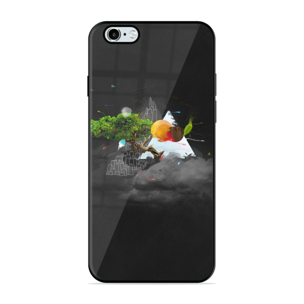 iPhone 6S Plus Cover with Black Mountain Print