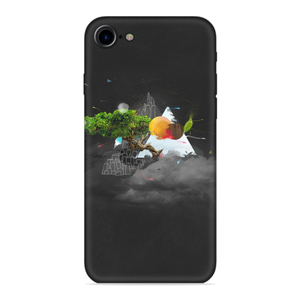 iPhone 7 Cover with Black Mountain Print