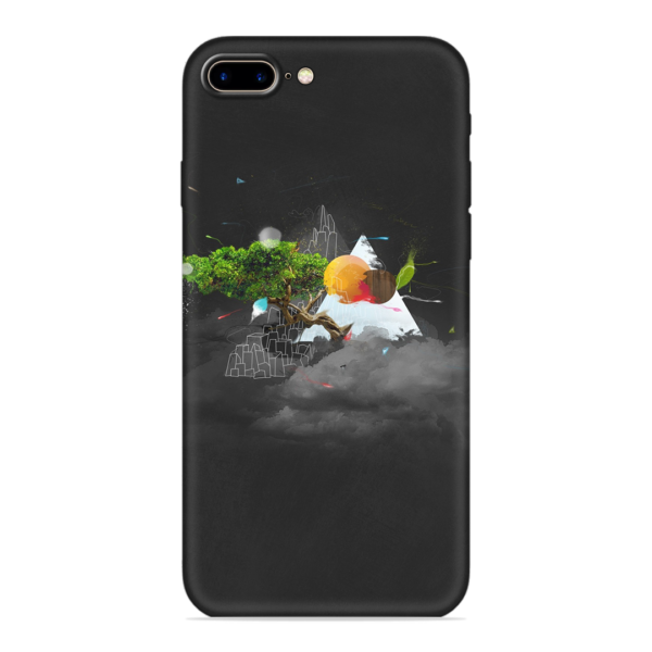 iPhone 7 plus Cover with Black Mountain Print