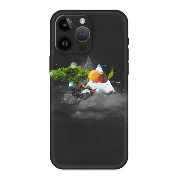iPhone 14 Pro Cover with Black Mountain Print