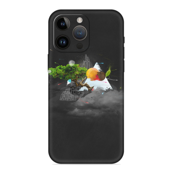 iPhone 14 Pro Max Cover with Black Mountain Print