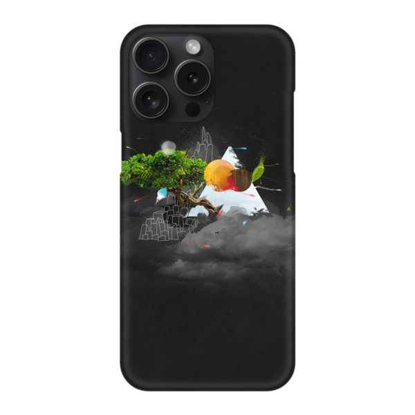iPhone 15 Pro Max Cover with Black Mountain Print