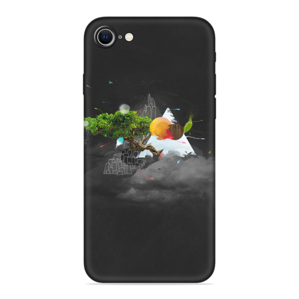 iPhone Se (2020) Cover with Black Mountain Print