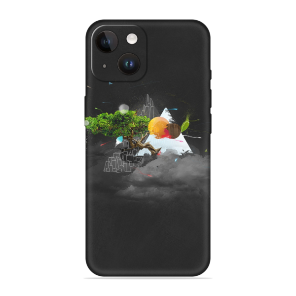 iPhone 14 Cover with Black Mountain Print